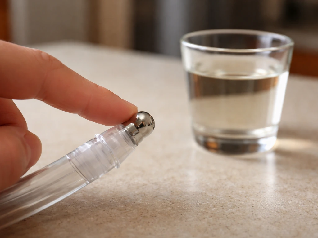 Close-up of a sipper bottle tip with the ball valve pressed to test water flow.